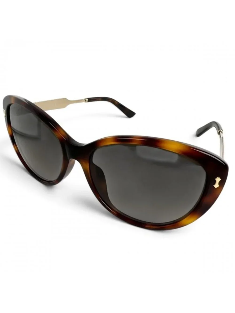 Gucci Sunglasses Interlocking G Acetate Metal Brown Gold Eyewear